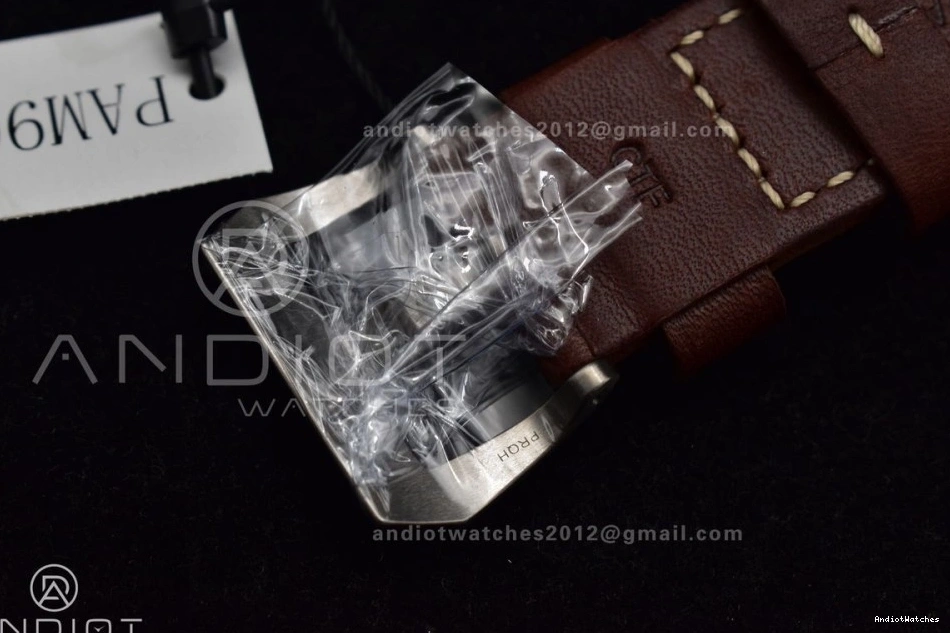 1:1 on VSF SunProtective PAM968 Strap and Brown Clone Calfskin P.9010 Dial Bezel Edition V Best Ceramic 995 Brown Bronzo 0415